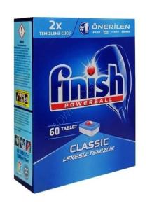Finish Classic Dishwasher Tablets. The box contains 60 Tablets.  