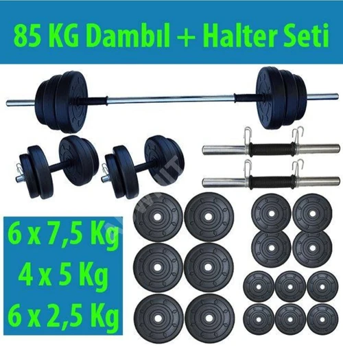 Sınırlı süreli fırsat toplam 80 kilogram ağırlıkta dambıl