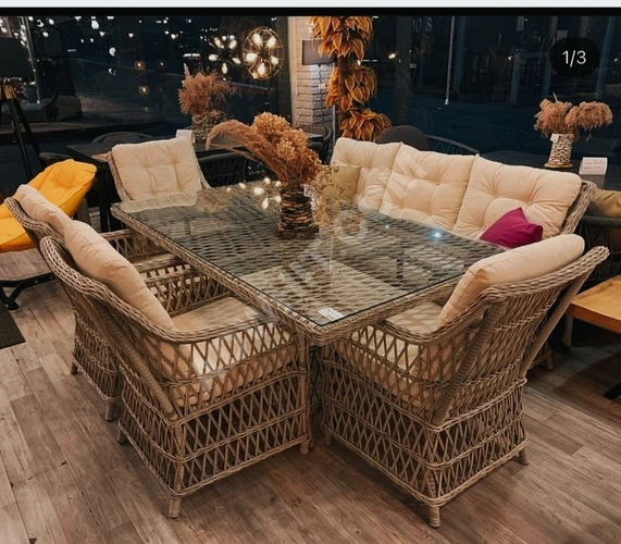 Bahçe ve balkon için dış mekan rattan oturma grubu