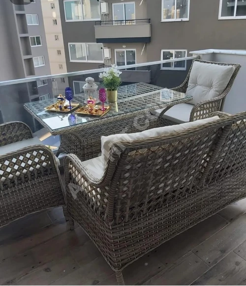 Park ve balkon için rattan oturma grupları