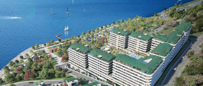 İstanbul marina'da deniz manzaralı daireler