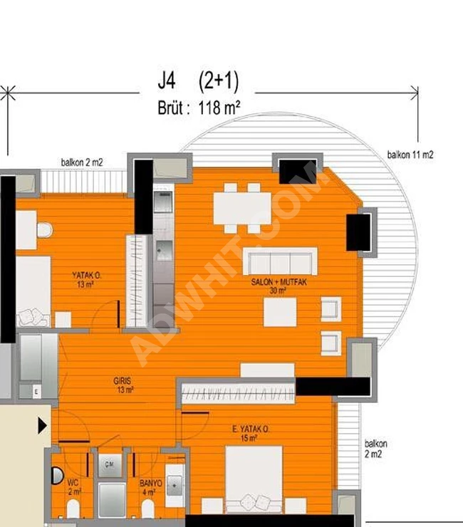 anthill residence لشقة للسكن - للبيع 2+1