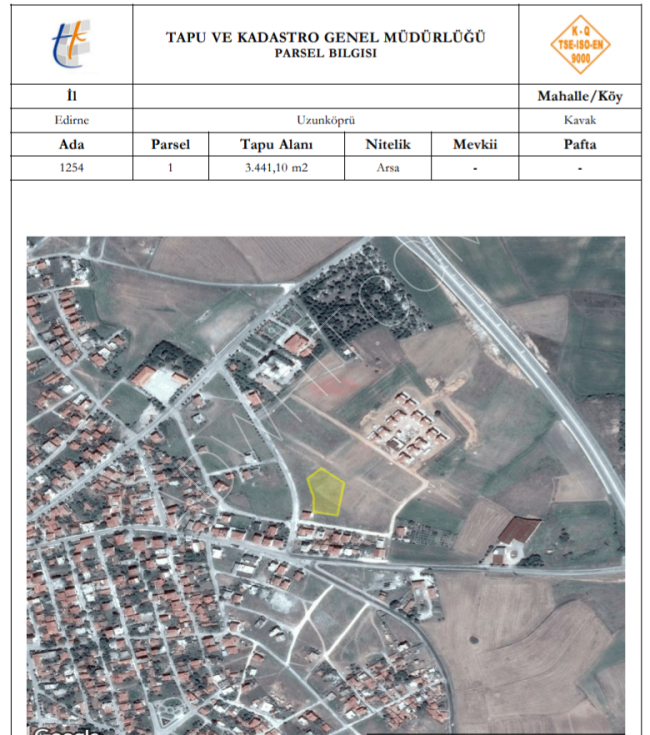 ارض سكنية تجارية للبيع في اديرنا -تركيا 