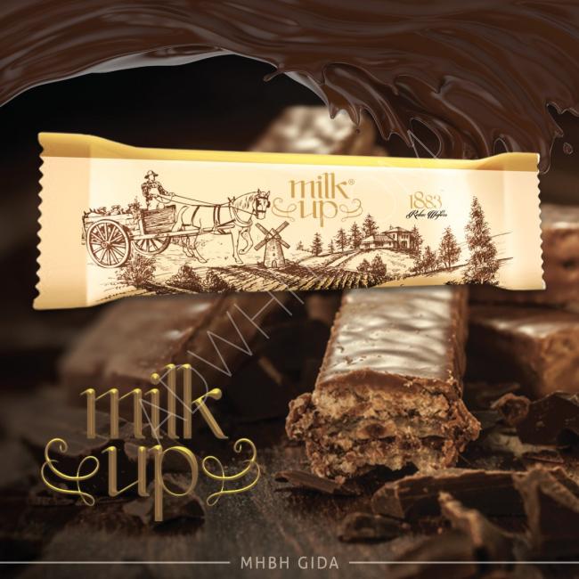ويفر MILK UP مغطس بالشوكولا الطبيعية  %100