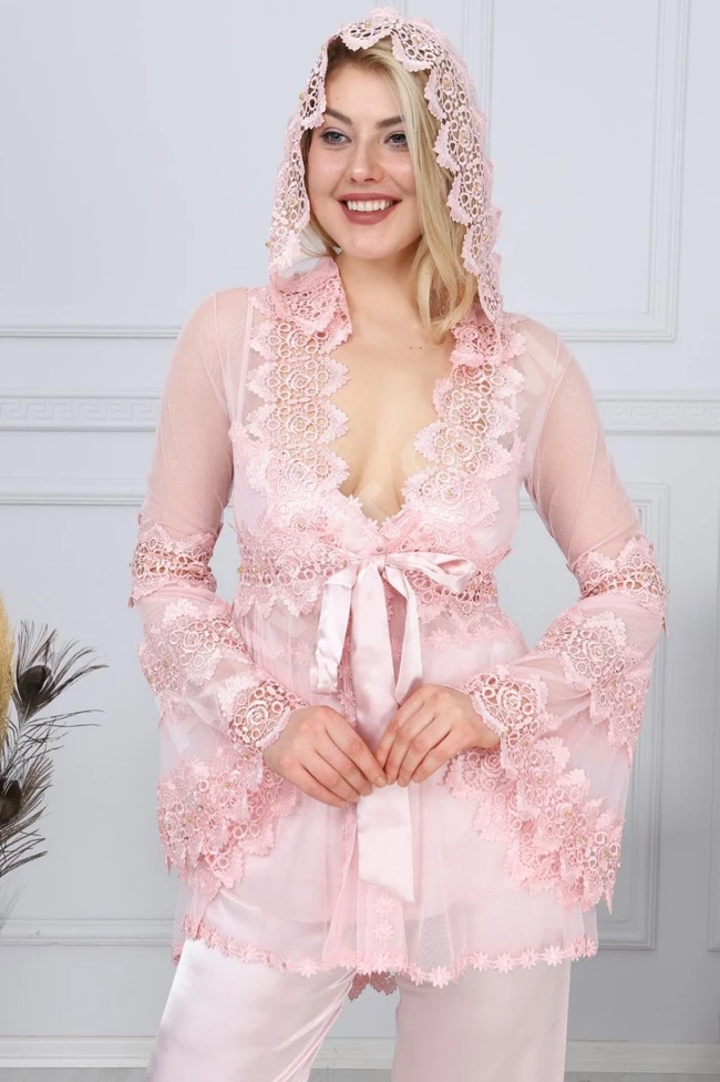 لانجري ساتان ثلاث قطع