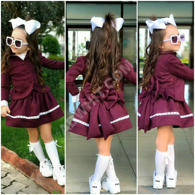 طقم بناتي تنورة وجاكيت 