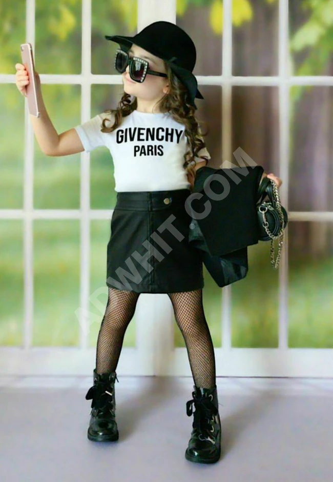 طقم بناتي(جاكيت.تيشرت.تنورة.كولون.قبعة)