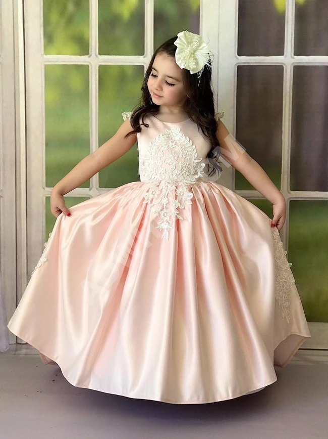 فستان بناتي طويل فخم