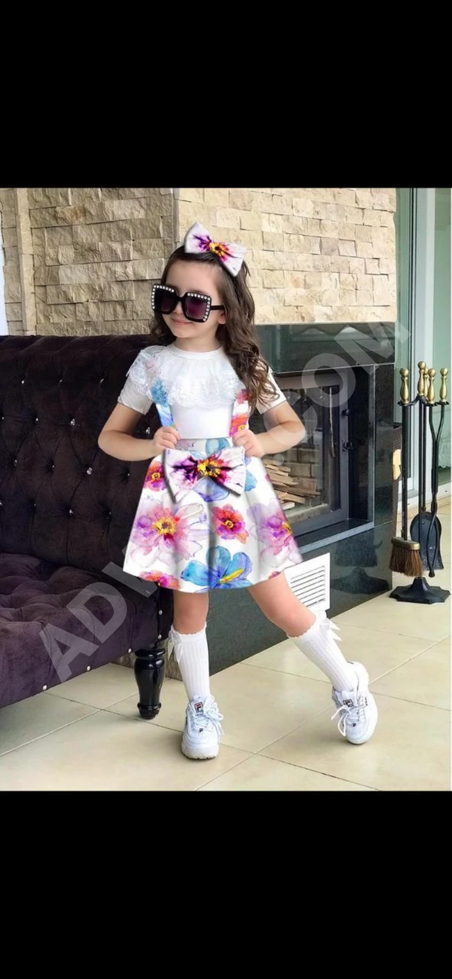 فستان بناتي بألوان صيفية زاهية