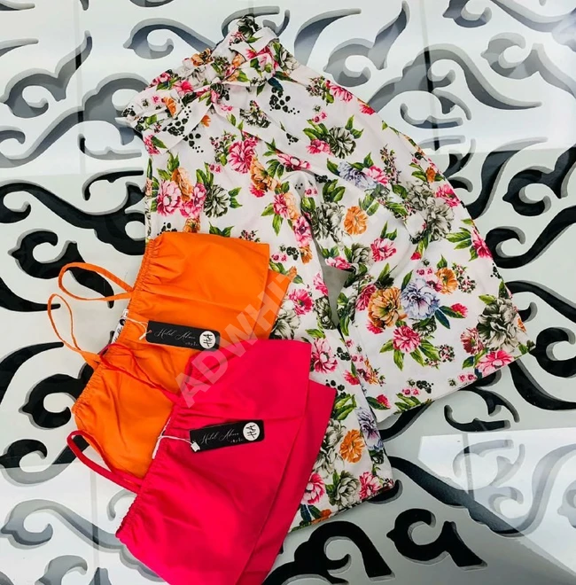 طقم بناتي قطعتين بألوان صيفية رائعة