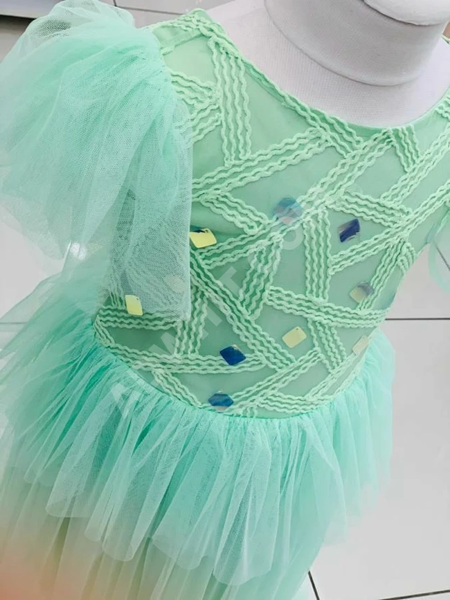 فستان بناتي طويل شيفون