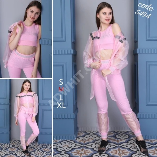 بيجامة ثلاث قطع شيفون رااائعة