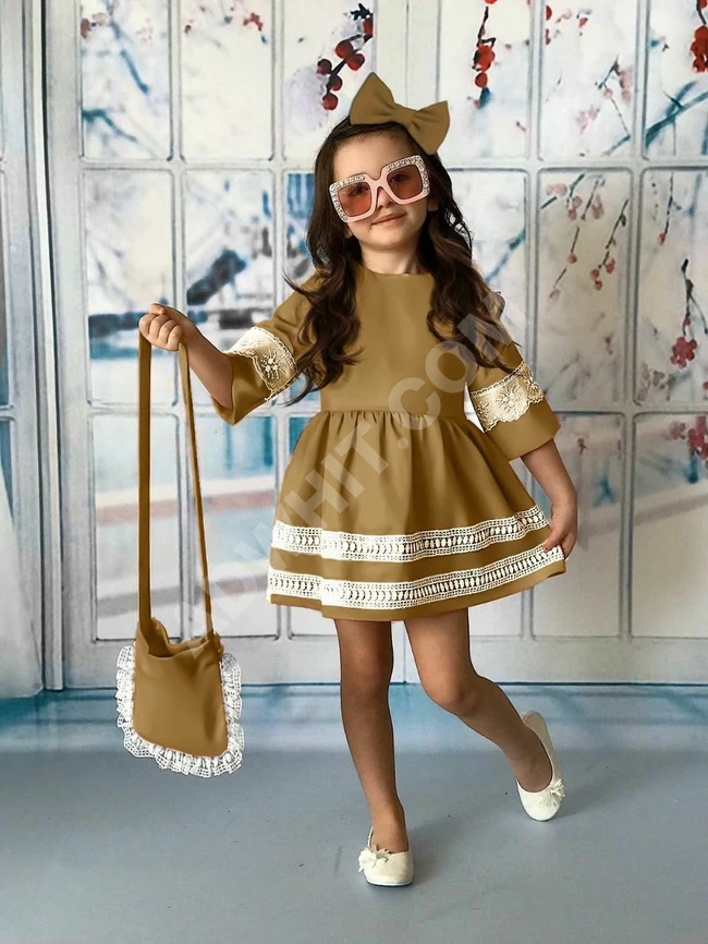 فستان بناتي رائع مع شنطة