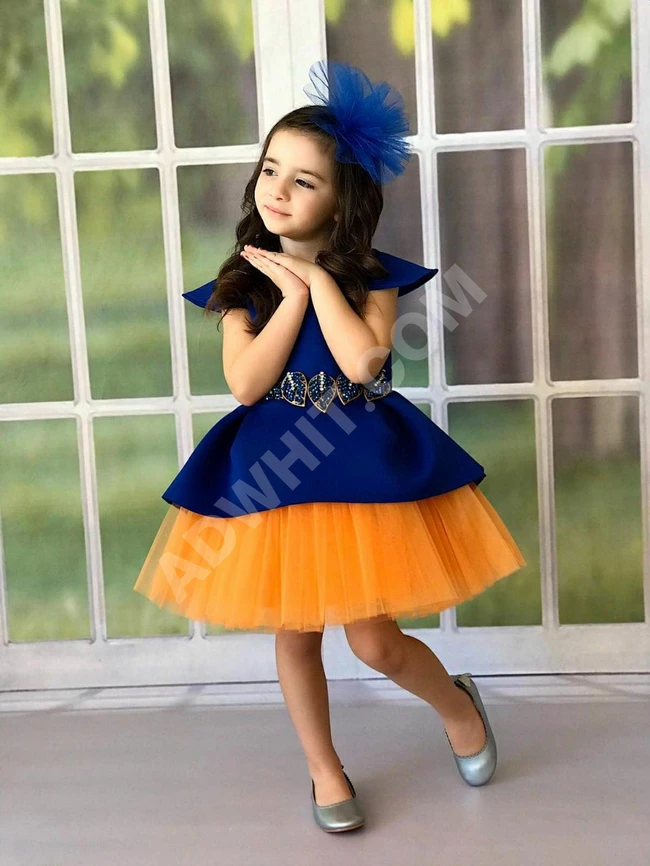 فستان بناتي+اكسسوار للشعر