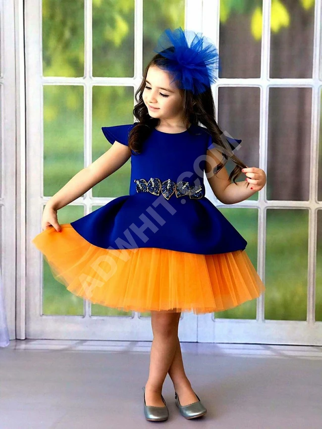 فستان بناتي+اكسسوار للشعر