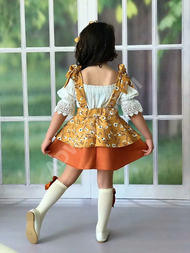 فستان بناتي ثلاث قطع