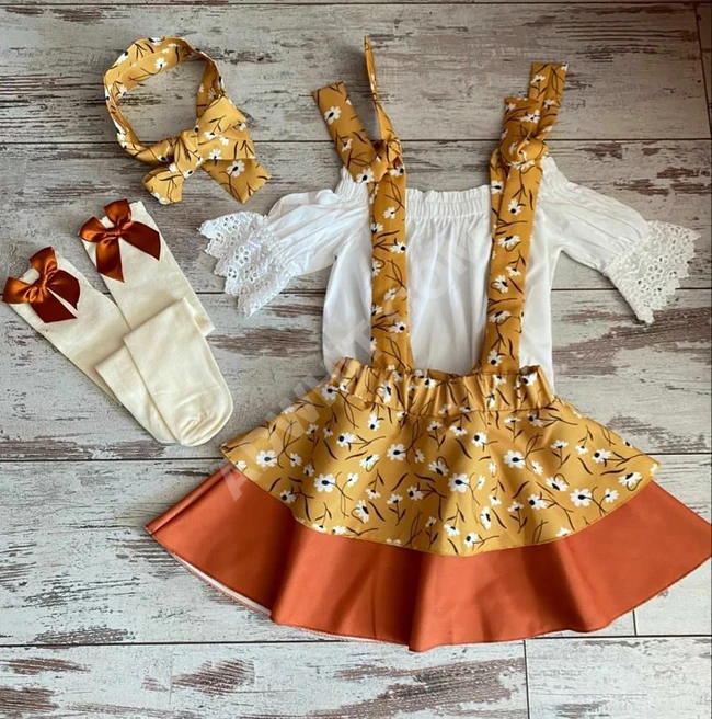 فستان بناتي ثلاث قطع