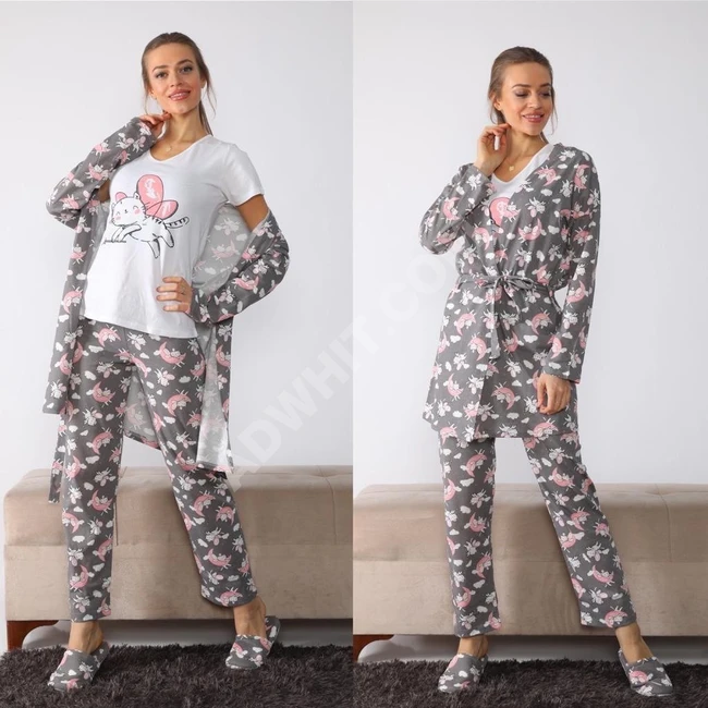 بيجامة نسائي أربع قطع مميزة