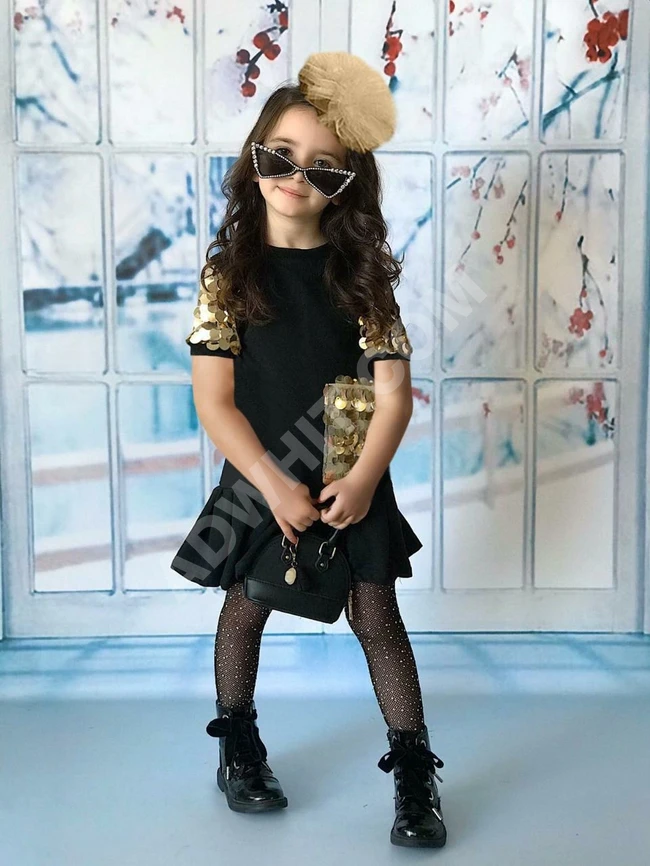 فستان بناتي مع اكسسوارللشعر