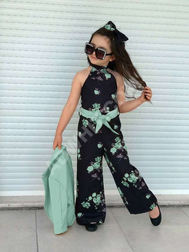 أفرول قطعتين مع اكسسوار للشعر