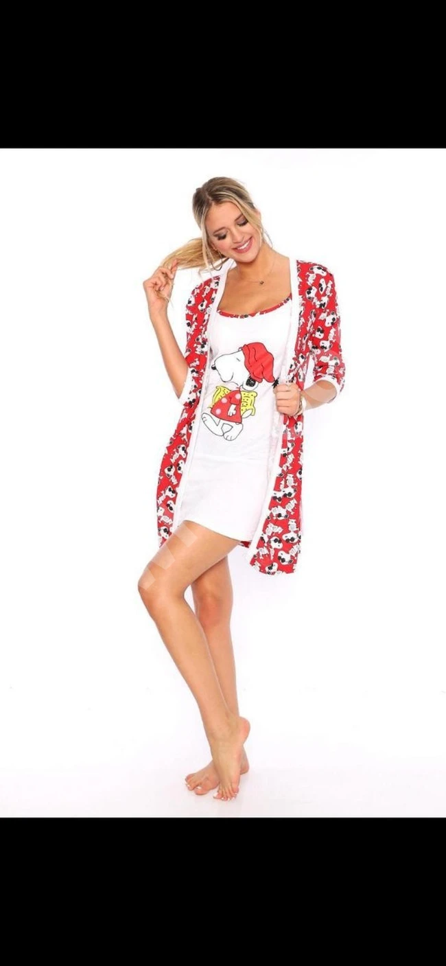 قميص نوم قطن قطعتين