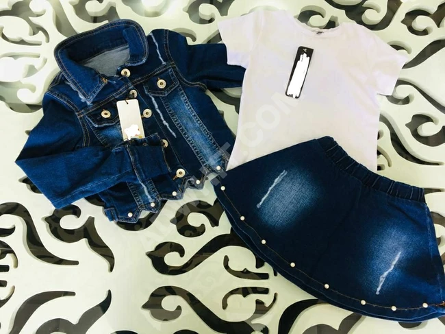 طقم بناتي ثلاث قطع راااائع