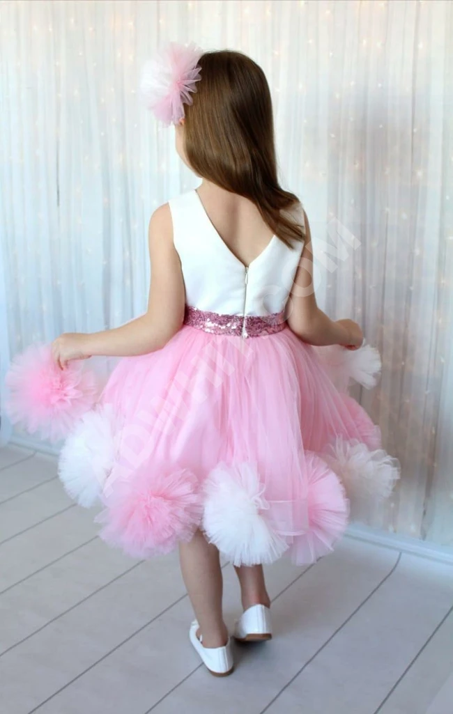 فستان بناتي مع اكسسوار شعر