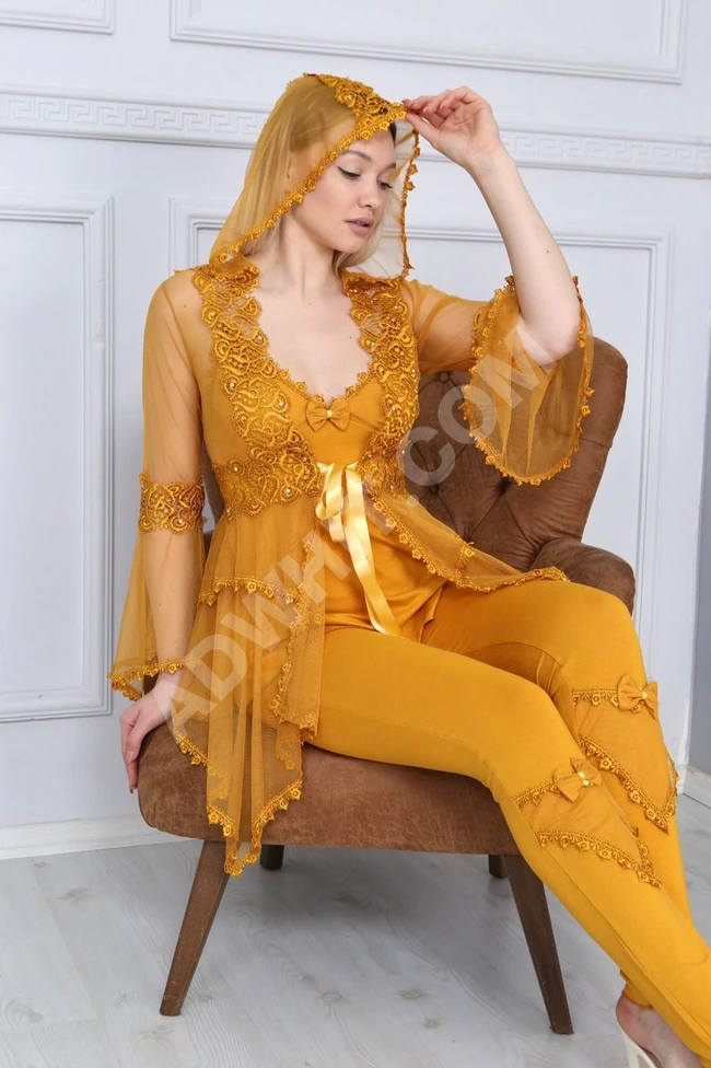 بيجامه عريسيه 3قطع 