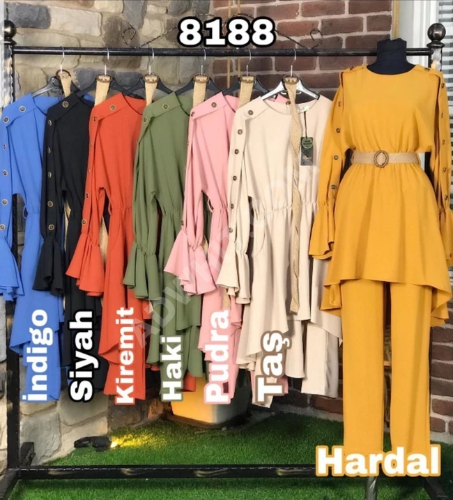 طقم محجبات مع حزام