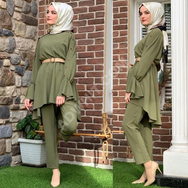 طقم محجبات مع حزام