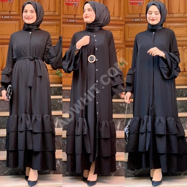 طقم عباءة مع فستان نسائية