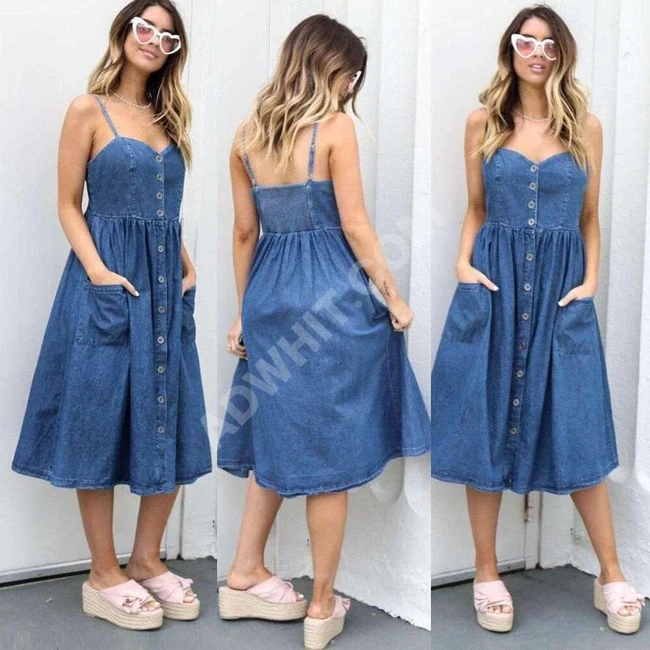 فستان جينز كاجوال