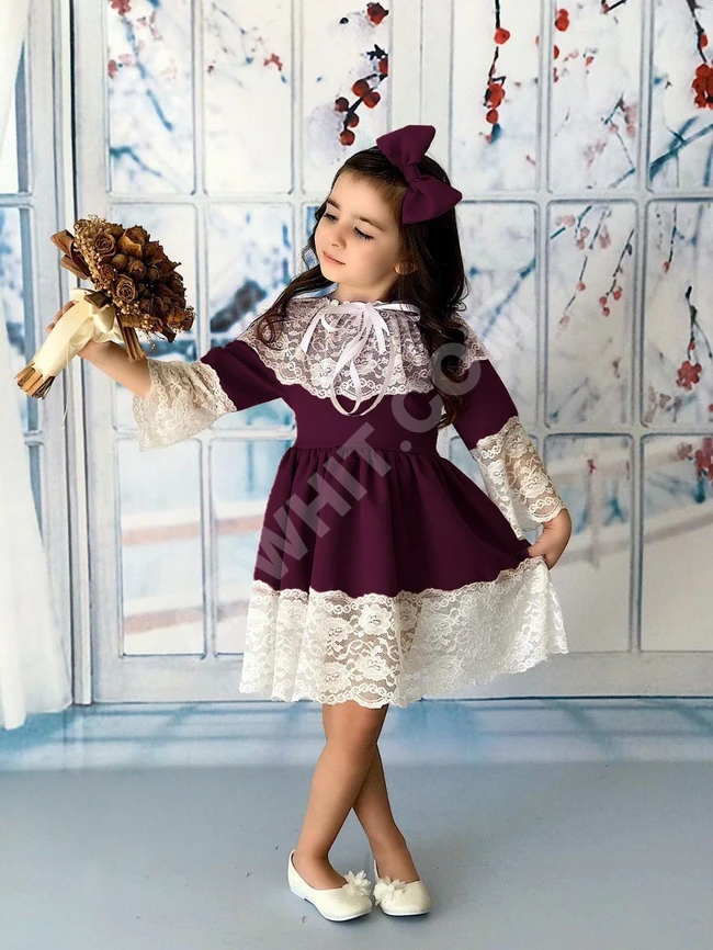 فستان بناتي مع ربطة شعر