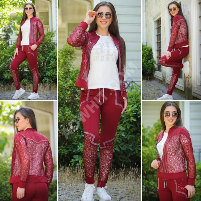 طقم العيد 3 قطع نسائي عرايسي ملكي ستراس