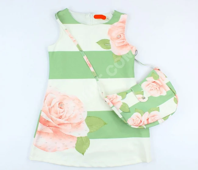 فستان بناتي مع شنطة