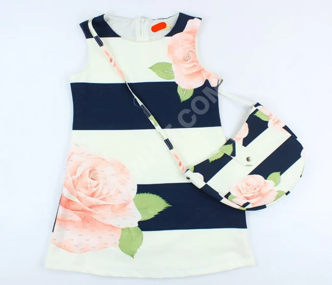 فستان بناتي مع شنطة