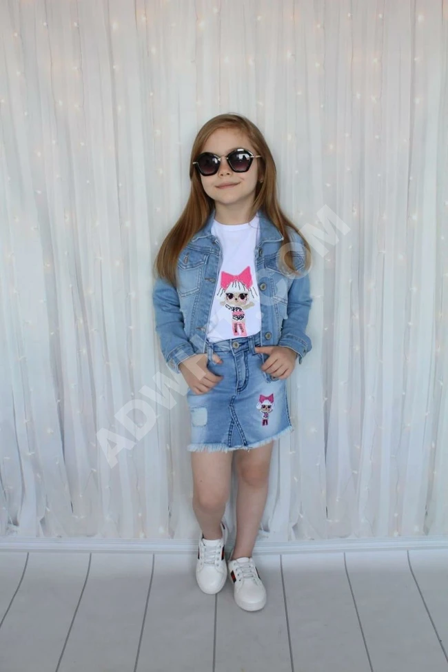 طقم جينز بناتي