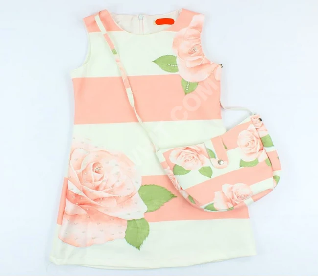 فستان بناتي مع شنطة