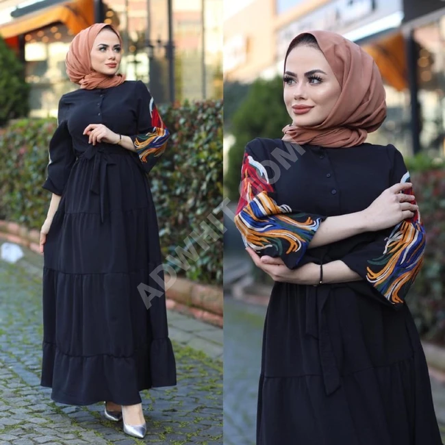 فستان نسائي طويل مناسب للحجاب