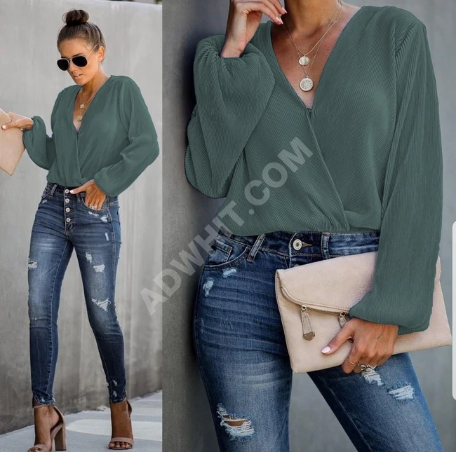 بلوز نسائي بأكمام