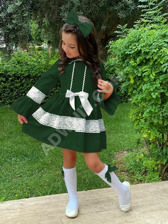 فستان بناتي مع جراب واكسسوار شعر