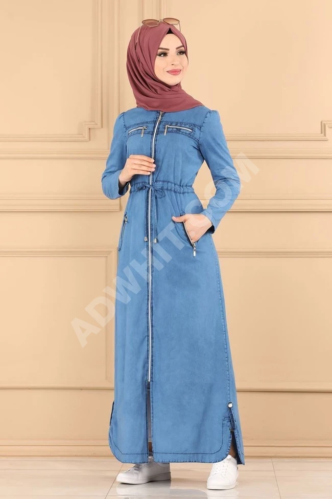فستان جينز طويل للمحجبات