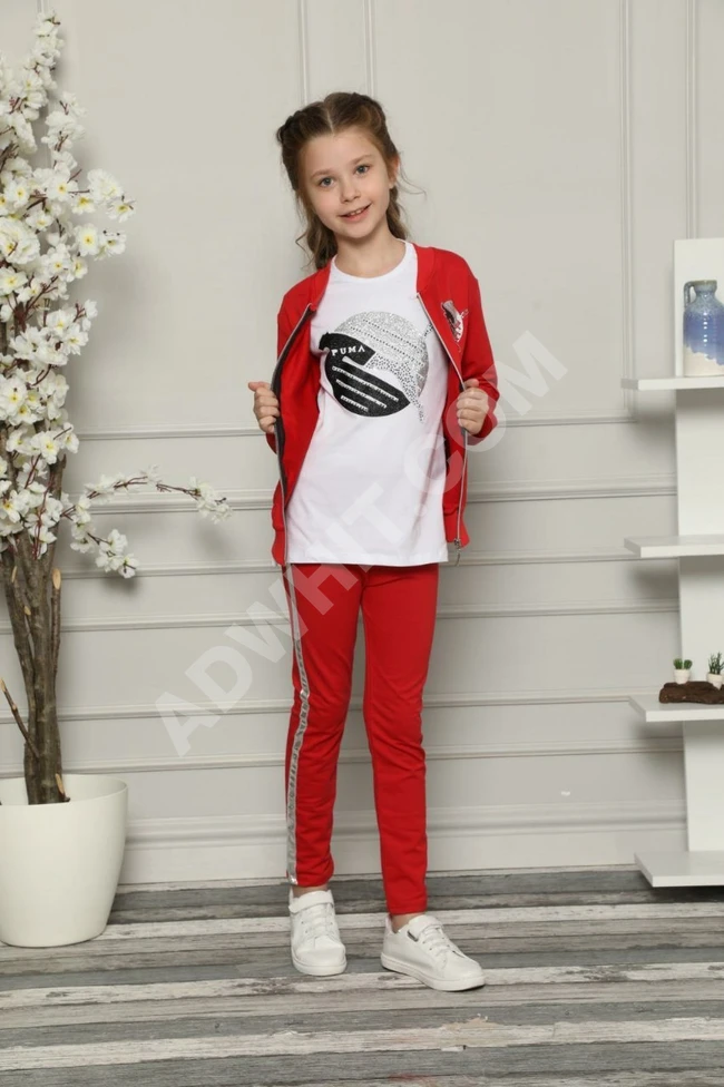 بيجاما بناتي ثلاث قطع