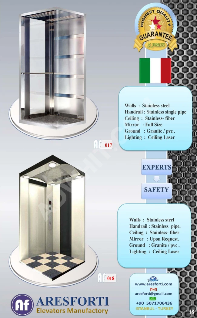 كبينة مصاعد - ستانليس ستيل / Elevator Stainless steel Cabins 