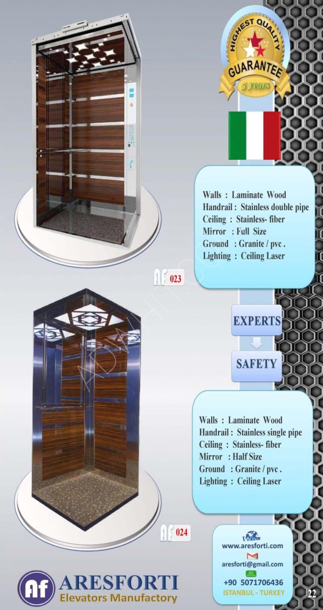 Elevator  wood  cabins/  كبائن مصاعد خشبية 