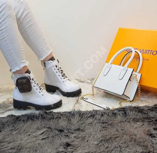 طقم حذاء مع حقيبة نسائي 