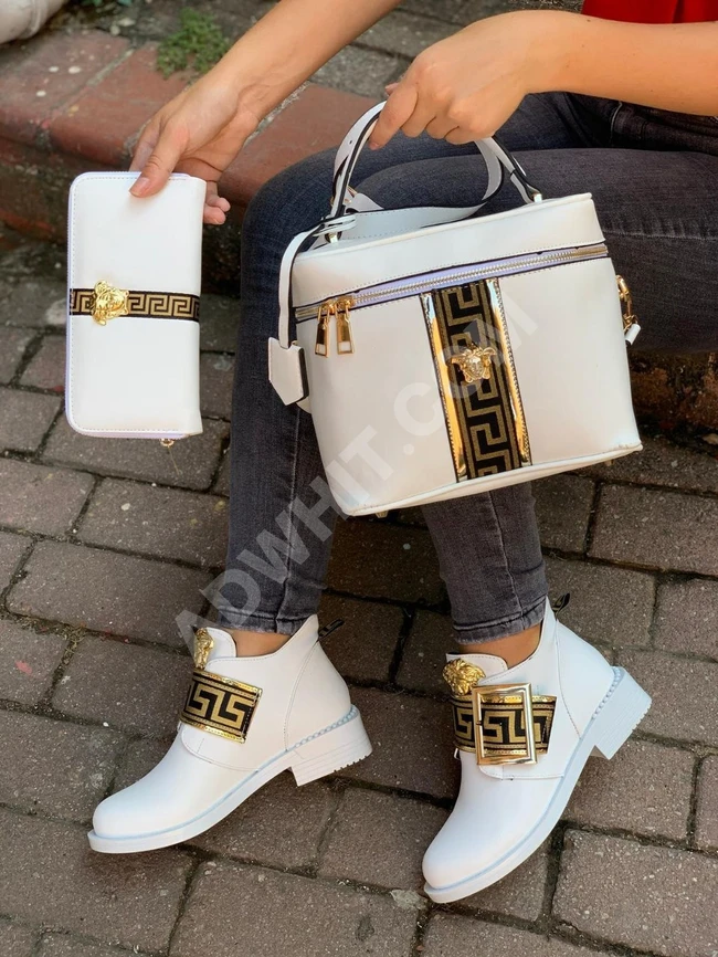 طقم حذاء مع حقيبة مع جزدان نسائي 