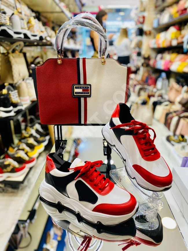 طقم نسائي حذاء مع حقيبة 