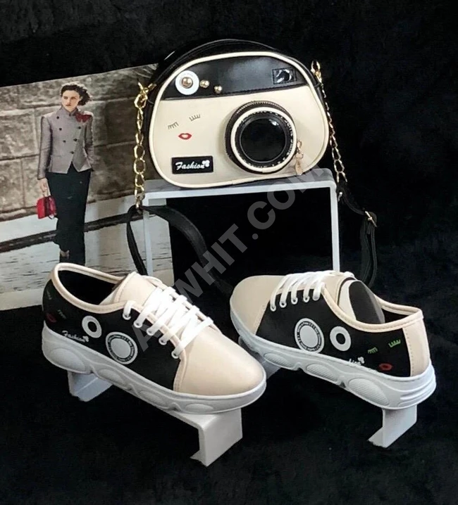 طقم حذاء سبور نسائي مع حقيبة