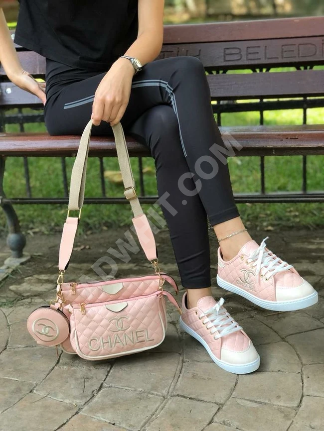 طقم حذاء سبور مع حقيبة نسائي 